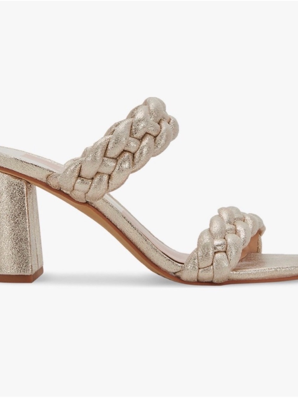 Dolce Vita Braided Metallic Block Heel Sandal - Gold 8.5